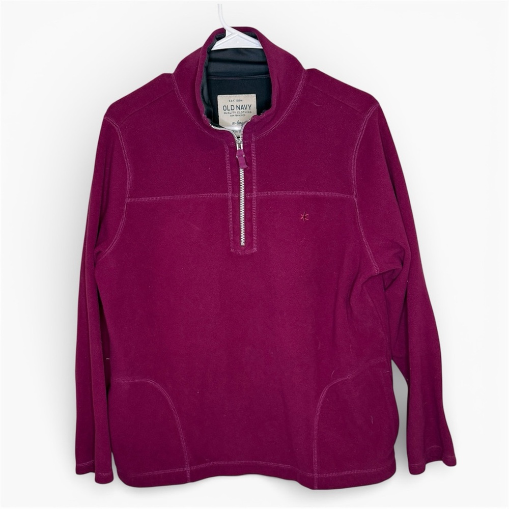Old Navy Womens 1/4 Zip-Up Fleece Sweater Magenta Size XL